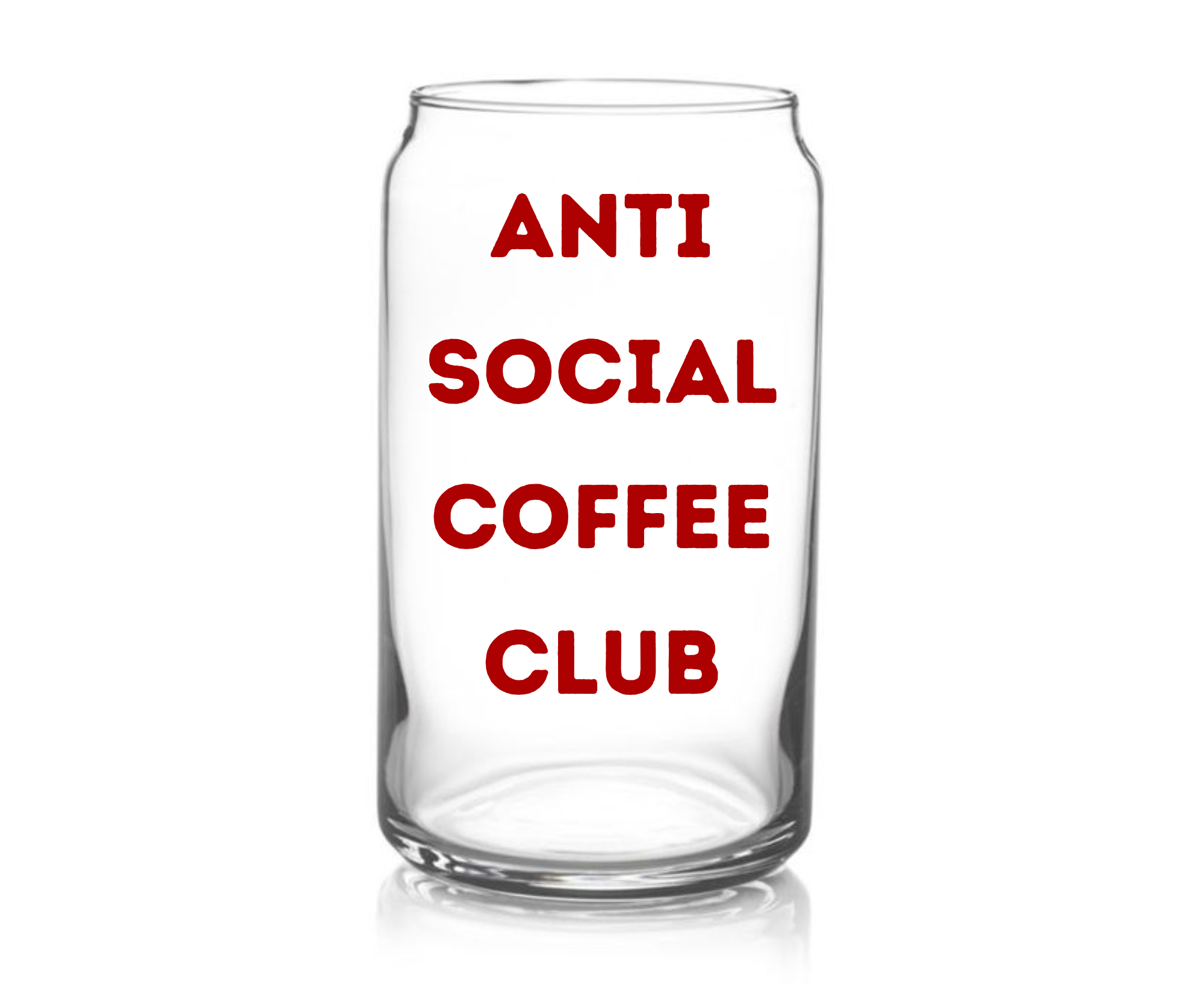 ANTI SOCIAL COFFEE CLUB Glass Cup